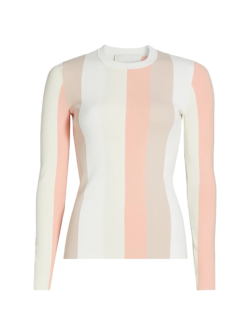 Colorblock Stripes Rib-Knit T-Shirt