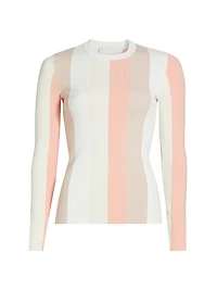 Colorblock Stripes Rib-Knit T-Shirt