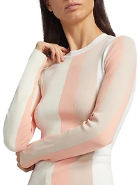 Colorblock Stripes Rib-Knit T-Shirt