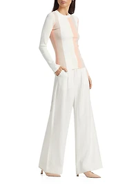 Colorblock Stripes Rib-Knit T-Shirt