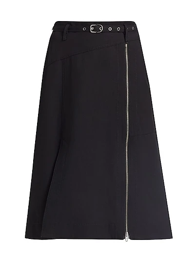 Belted Utility Midi-Skirt