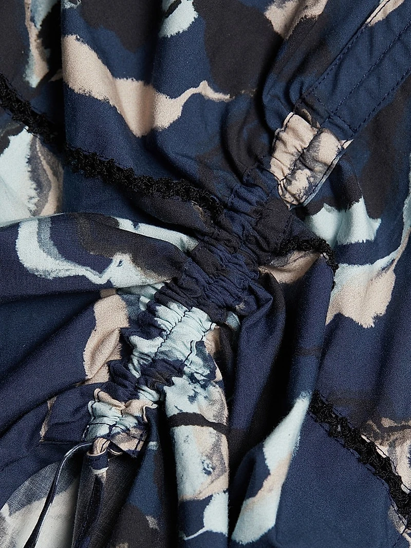 Abstract Vines Belted Dress