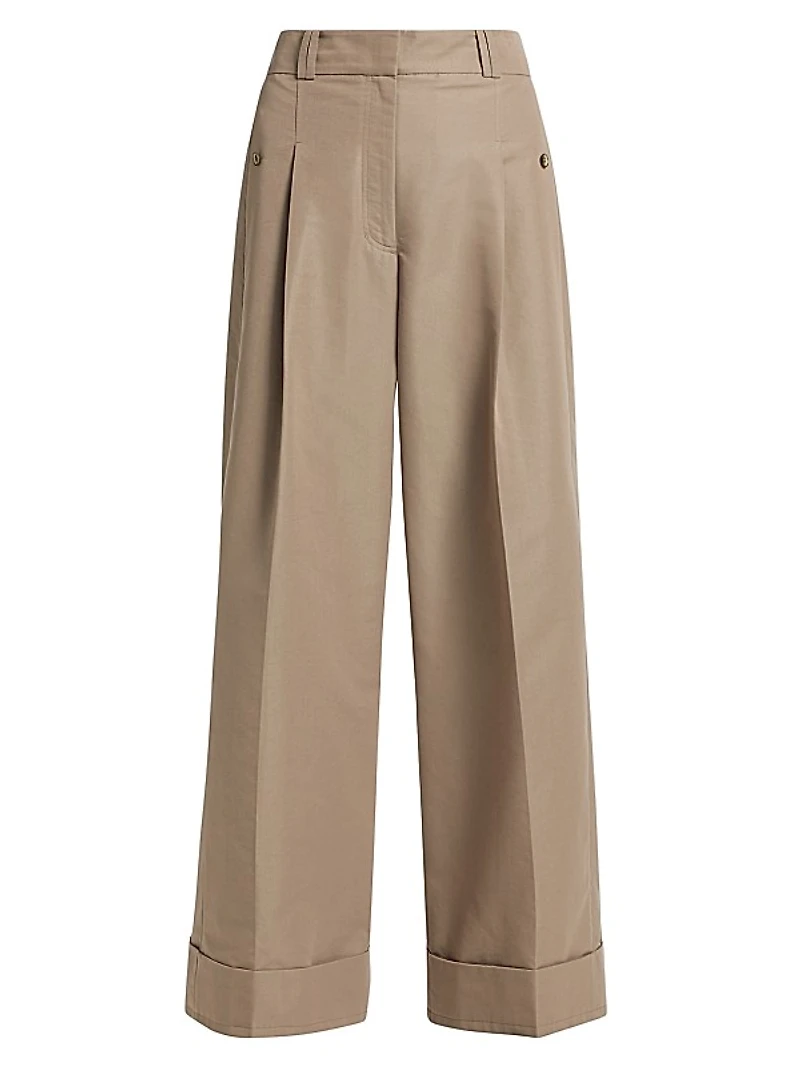 High-Rise Pleated Wide-Leg Pants