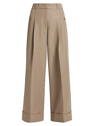 High-Rise Pleated Wide-Leg Pants