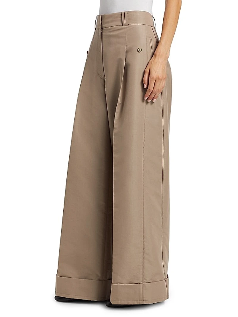 High-Rise Pleated Wide-Leg Pants
