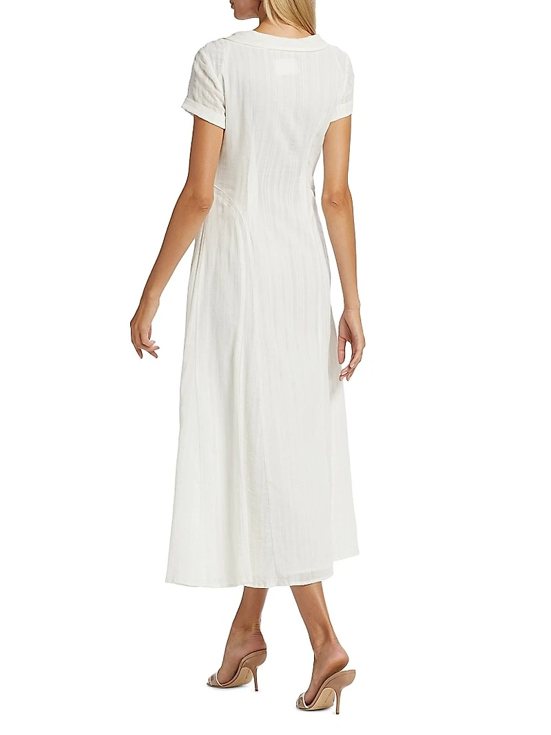 Jeanie Cotton Button-Front Midi Dress