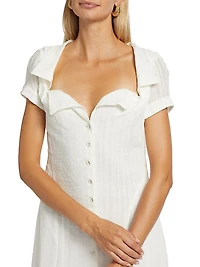 Jeanie Cotton Button-Front Midi Dress