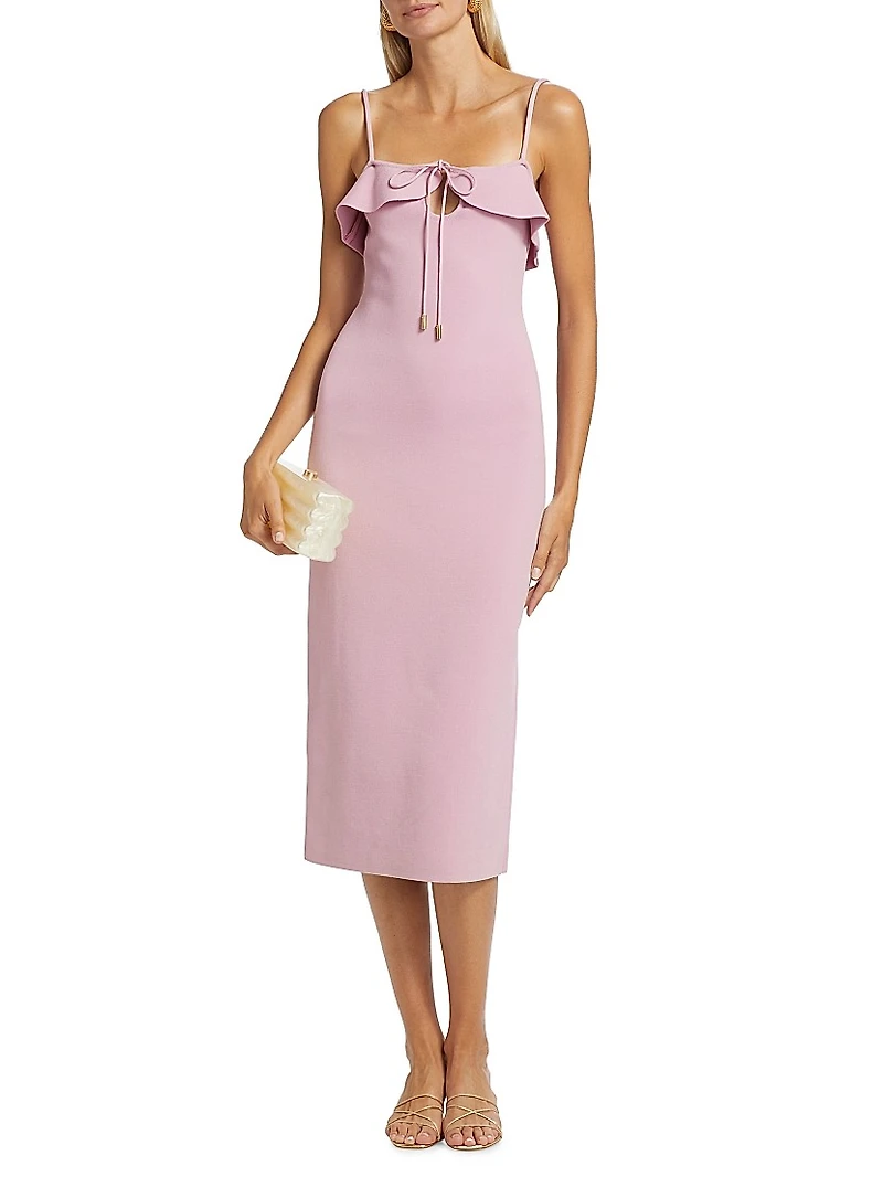 Ciera Knit Tieneck Midi-Dress