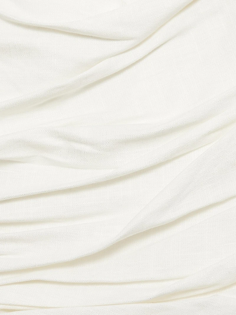 Helene Gathered Linen-Blend Top