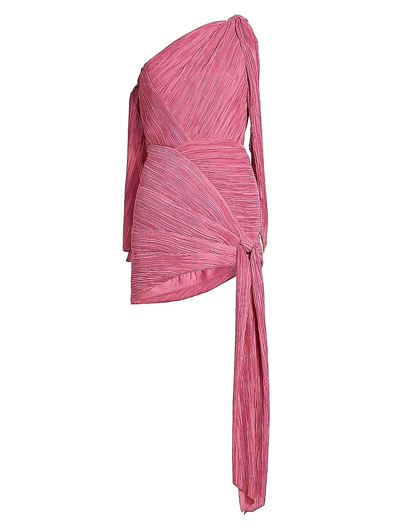 Wonder Pleated One-Shoulder Minidress
