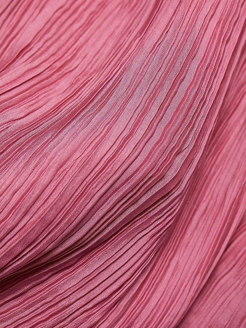 Wonder Pleated One-Shoulder Minidress