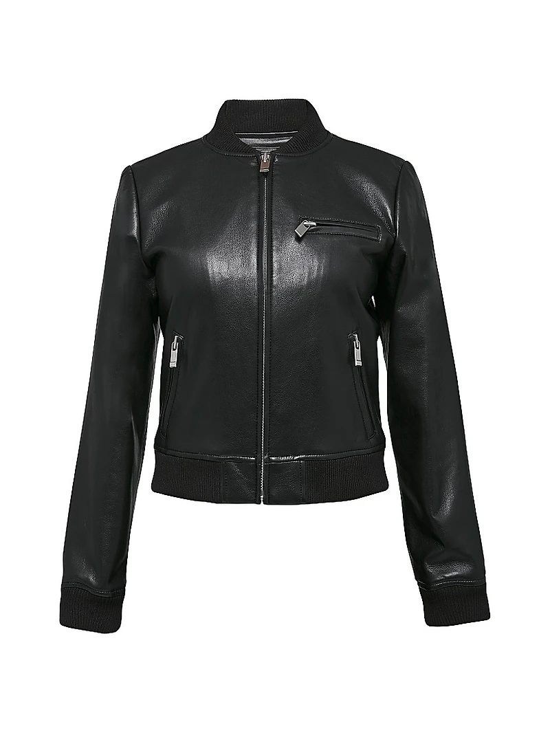 Dixie Recycled Leather Bomber Jacket