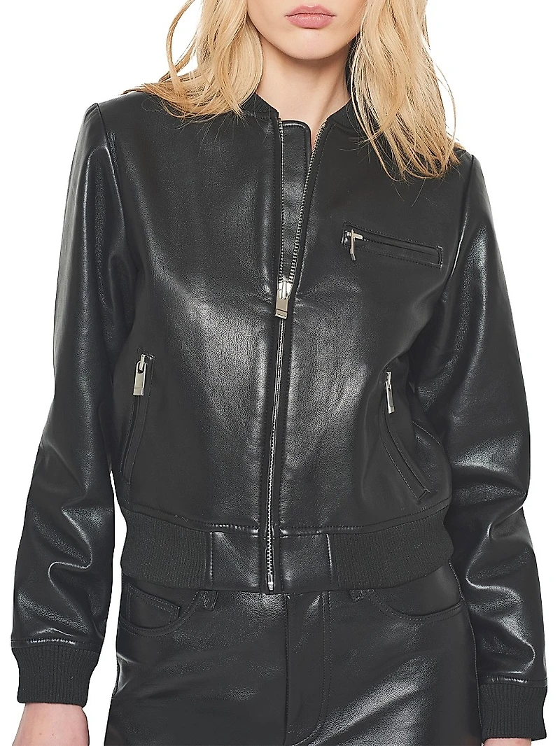Dixie Recycled Leather Bomber Jacket