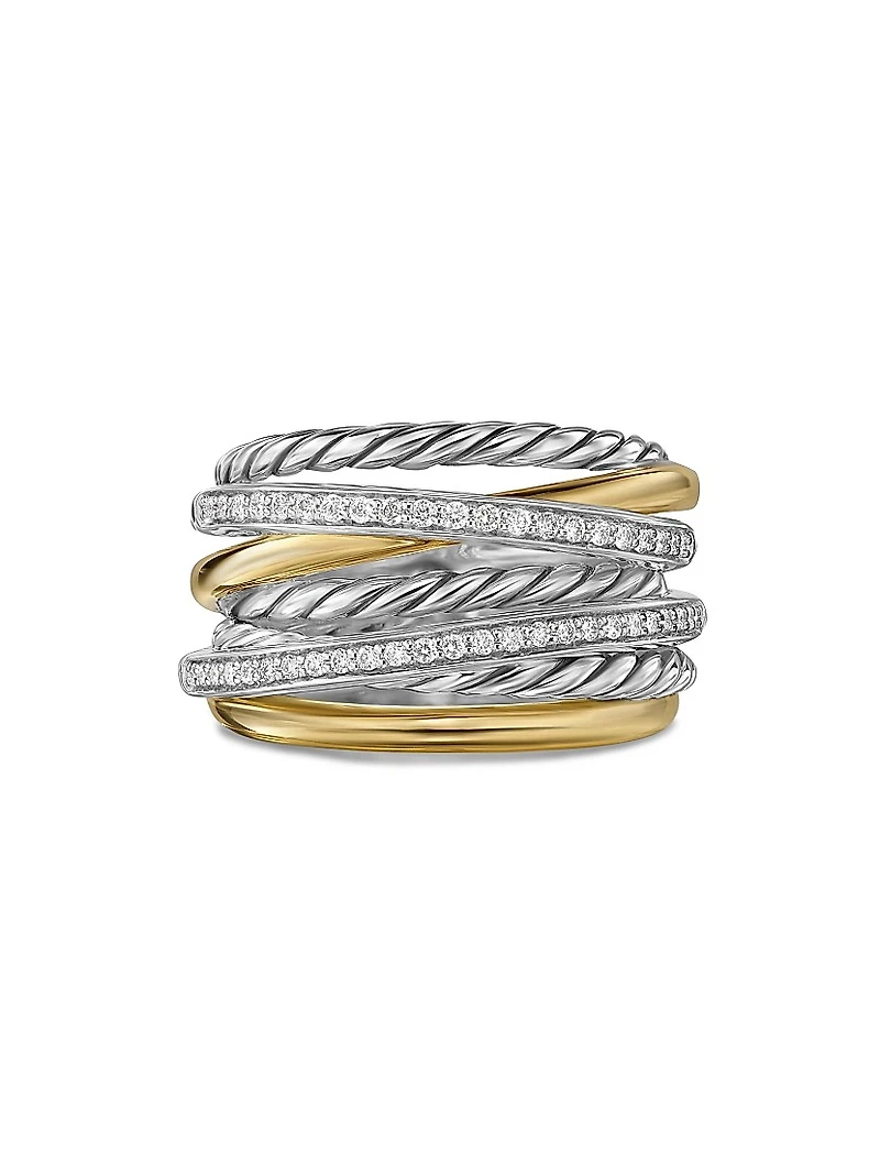 Crossover Seven Row Ring Sterling Silver
