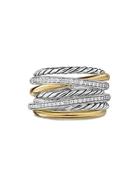 Crossover Seven Row Ring Sterling Silver