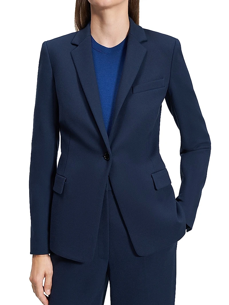 Notch-Lapel Slim-Fit Blazer