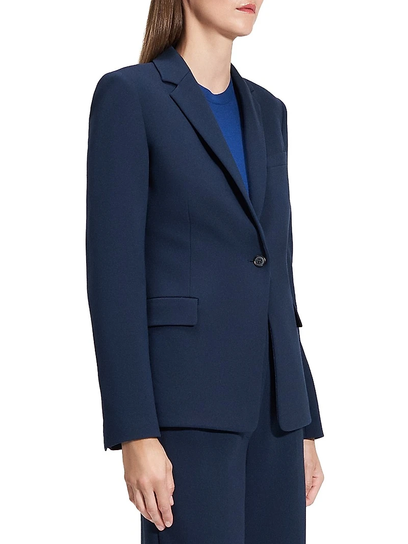 Notch-Lapel Slim-Fit Blazer