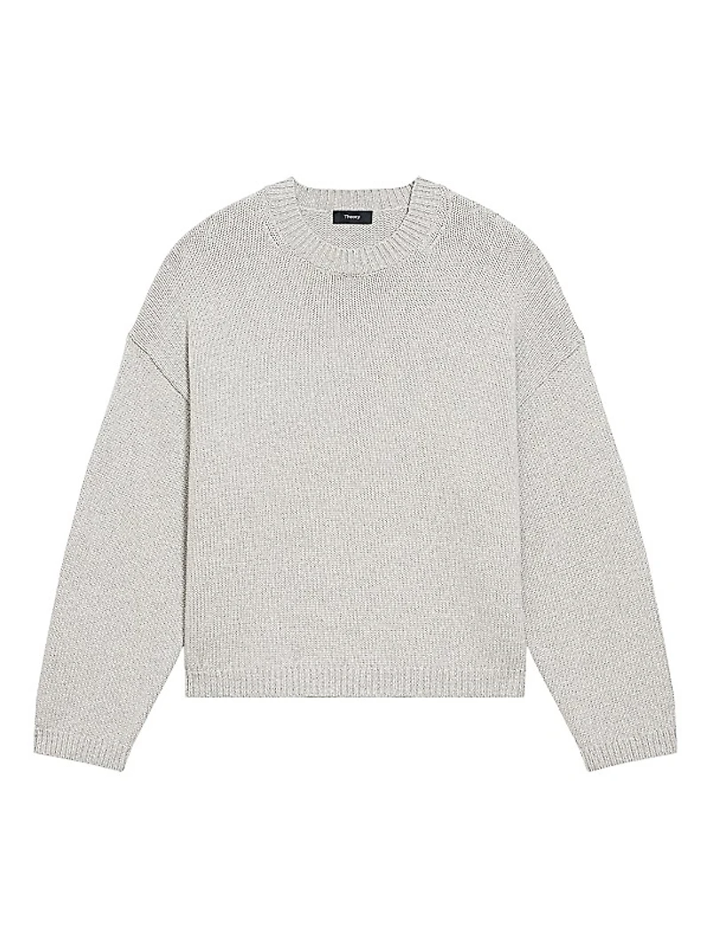 Oversized Cotton-Blend Crewneck Sweater