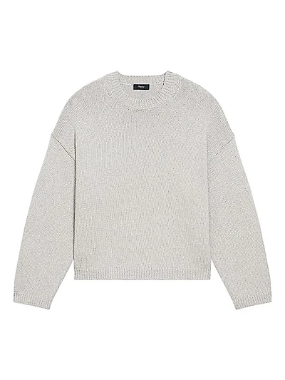 Oversized Cotton-Blend Crewneck Sweater