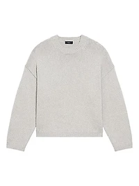 Oversized Cotton-Blend Crewneck Sweater