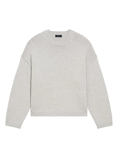 Oversized Cotton-Blend Crewneck Sweater