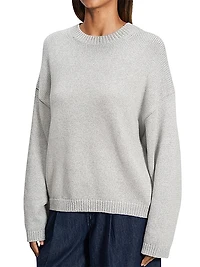 Oversized Cotton-Blend Crewneck Sweater