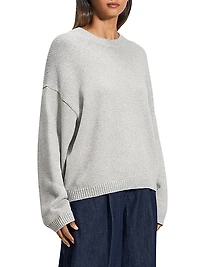 Oversized Cotton-Blend Crewneck Sweater