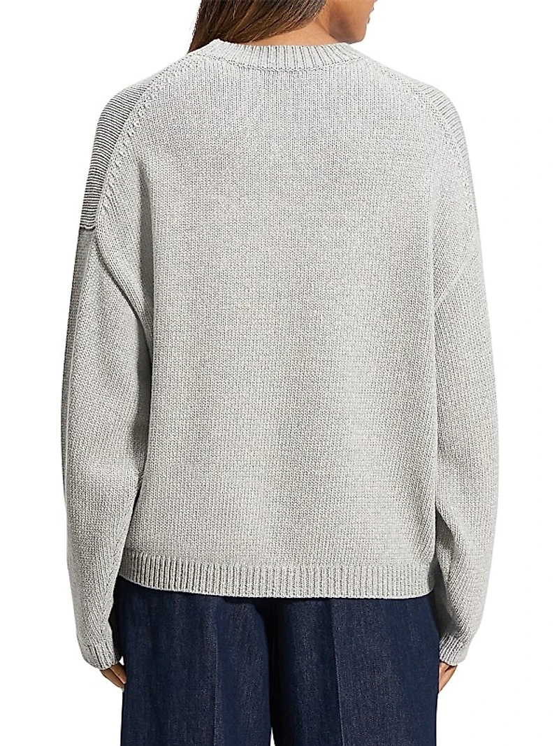 Oversized Cotton-Blend Crewneck Sweater