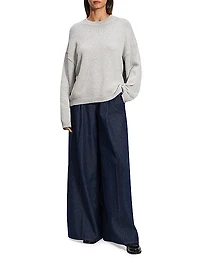 Oversized Cotton-Blend Crewneck Sweater