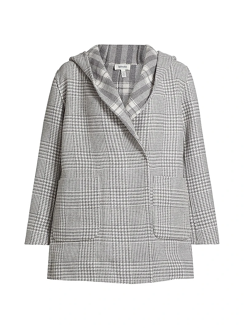 Elliott Reversible Plaid Hooded Coat