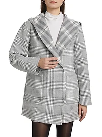 Elliott Reversible Plaid Hooded Coat