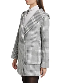 Elliott Reversible Plaid Hooded Coat