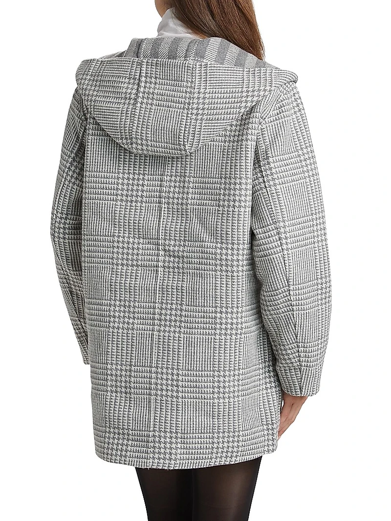 Elliott Reversible Plaid Hooded Coat