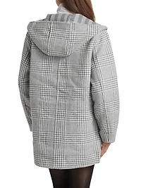 Elliott Reversible Plaid Hooded Coat