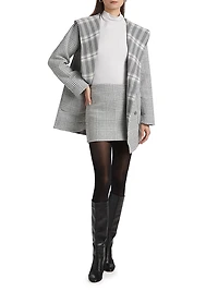 Elliott Reversible Plaid Hooded Coat