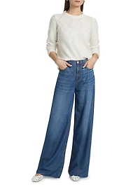 Julia Pointelle-Knit Sweater