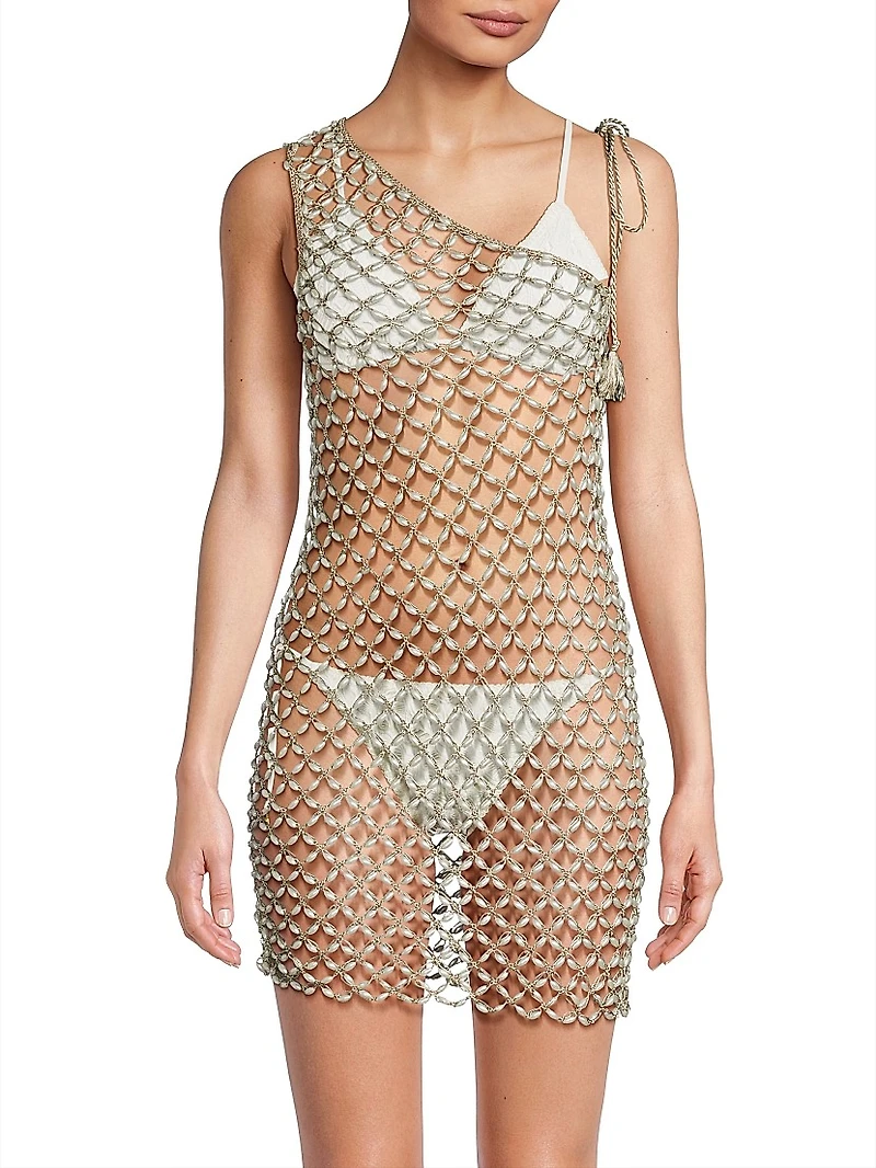 Serene Crochet One-Shoulder Cover-Up