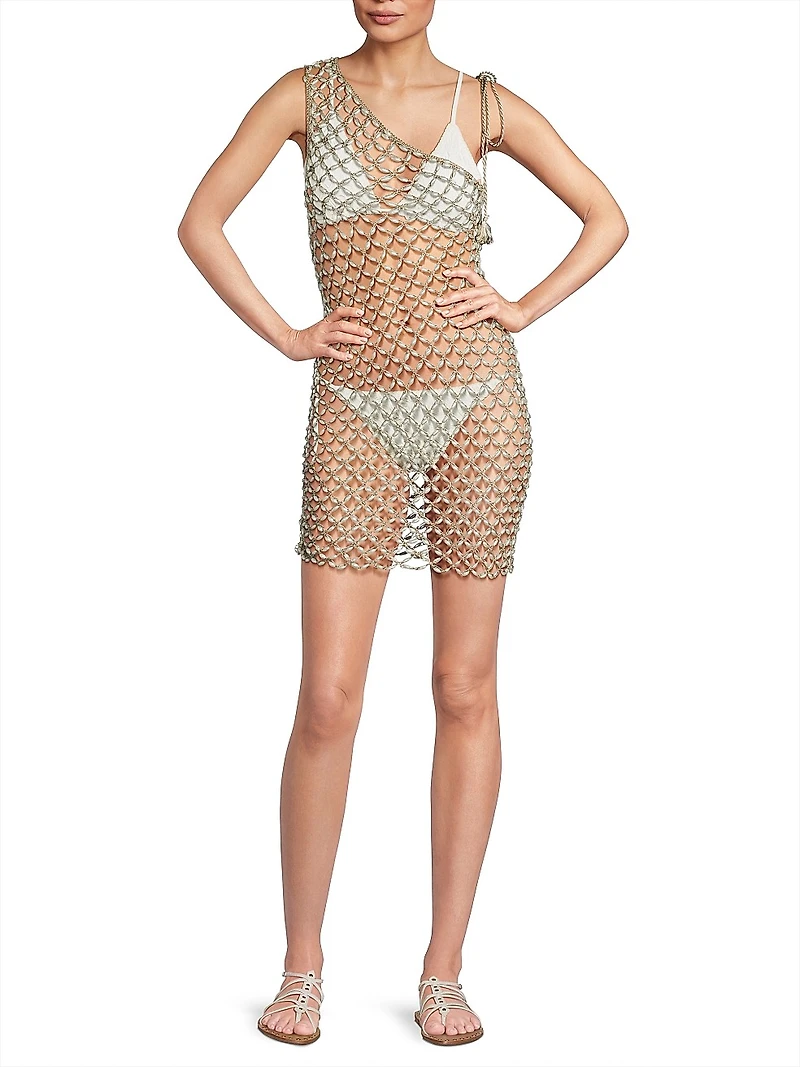 Serene Crochet One-Shoulder Cover-Up