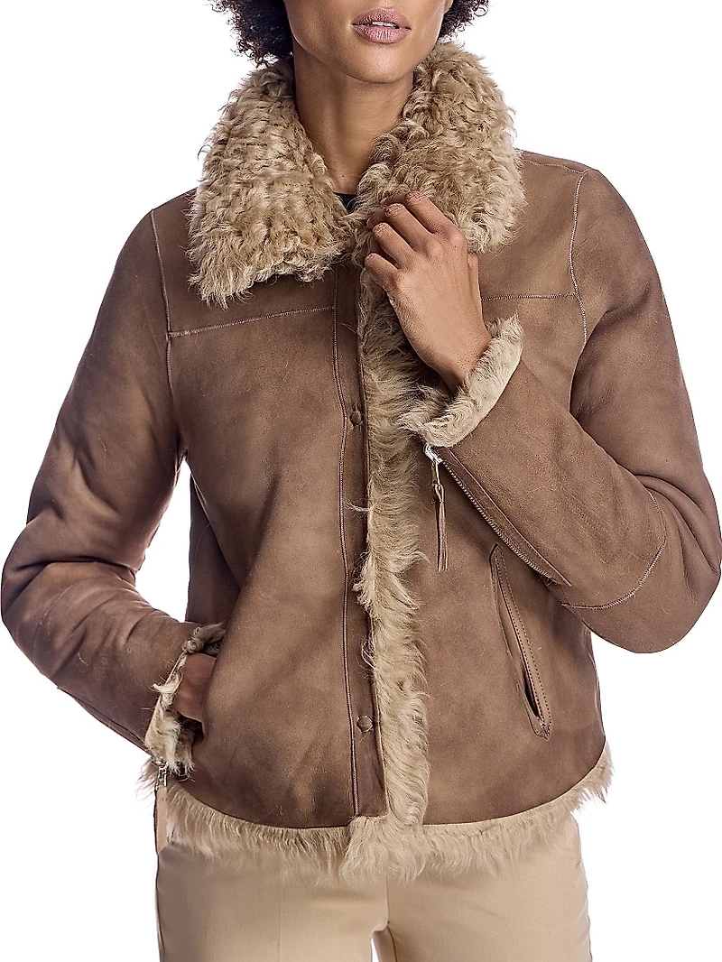 Reversible Curly Shearling Jacket