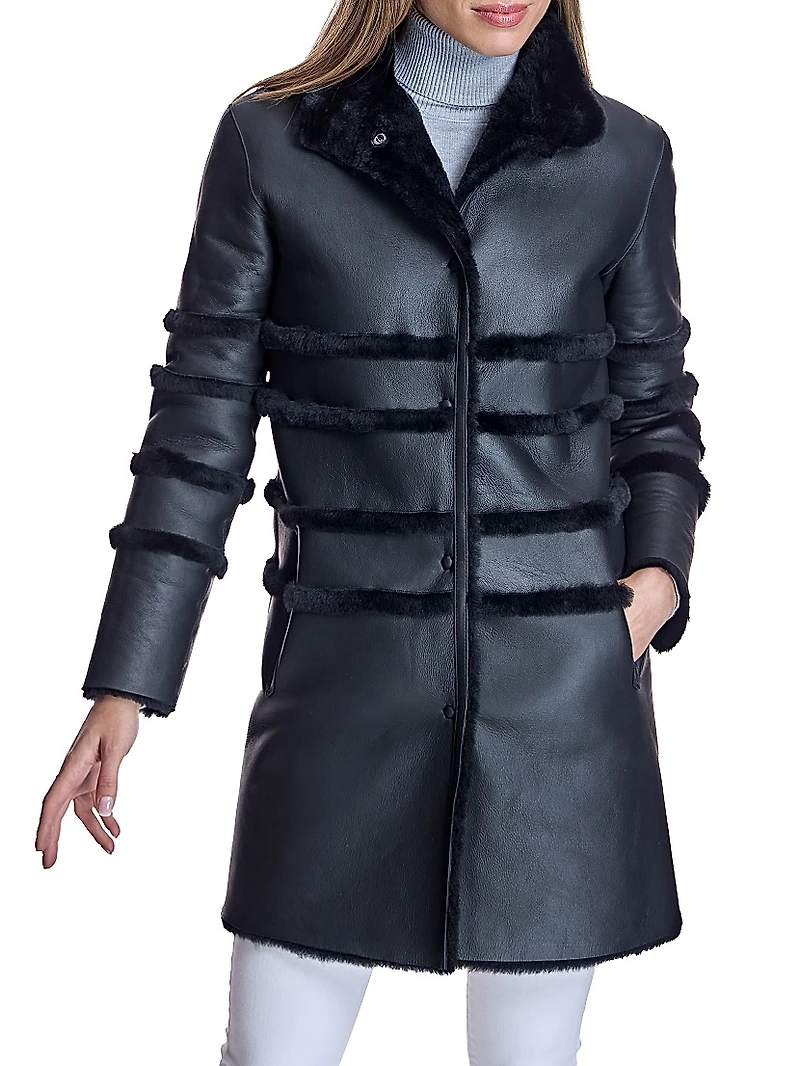 Dyed Shearling Reversible Coat
