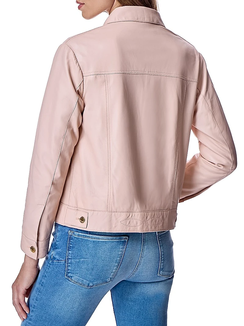 Leather Buttondown Shirt Jacket