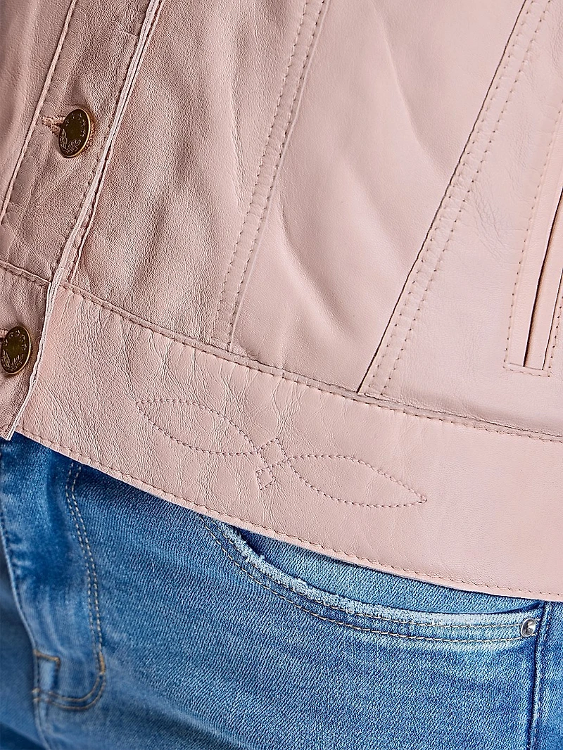 Leather Buttondown Shirt Jacket