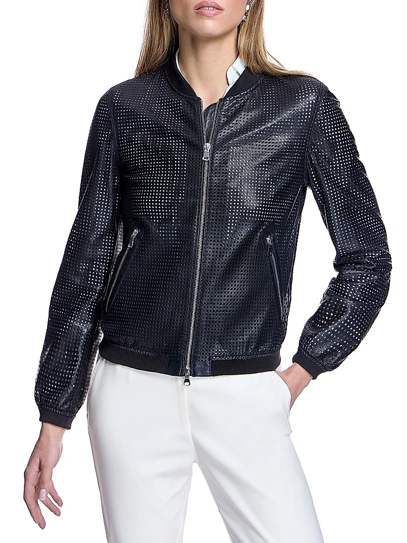 Perforated Leather Jacket