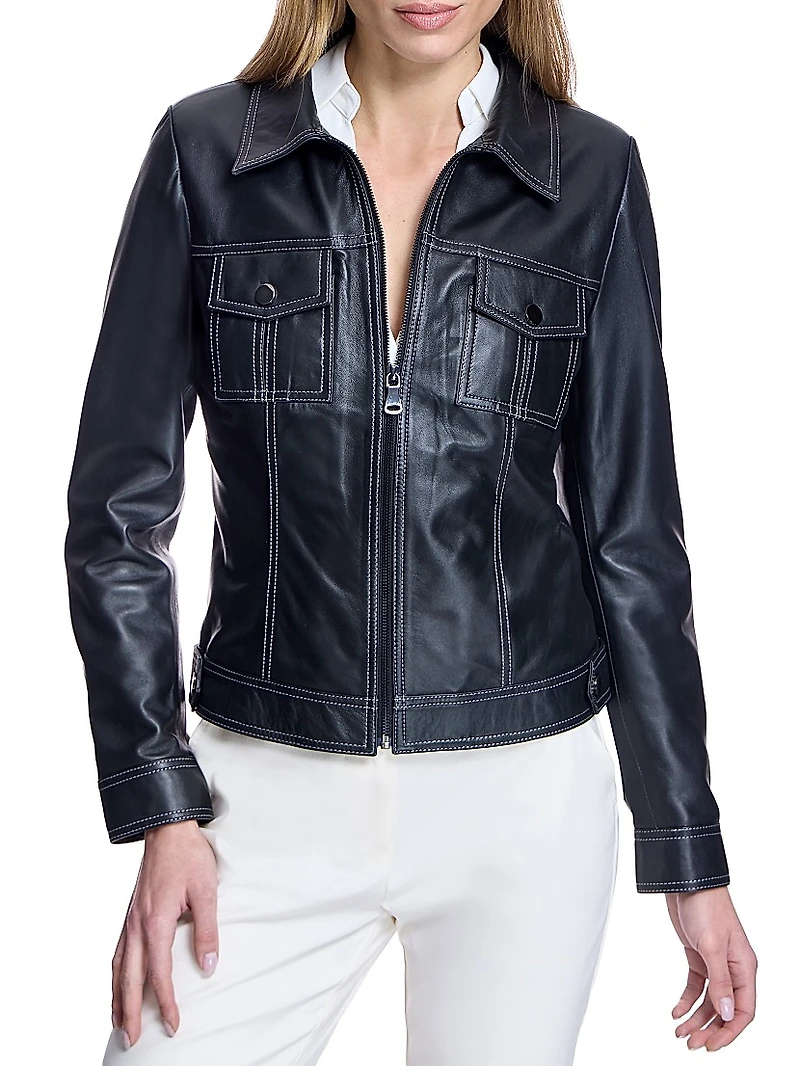 Leather Shirt Jacket