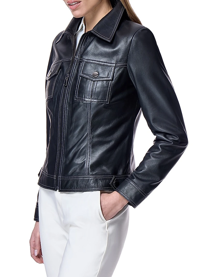 Leather Shirt Jacket