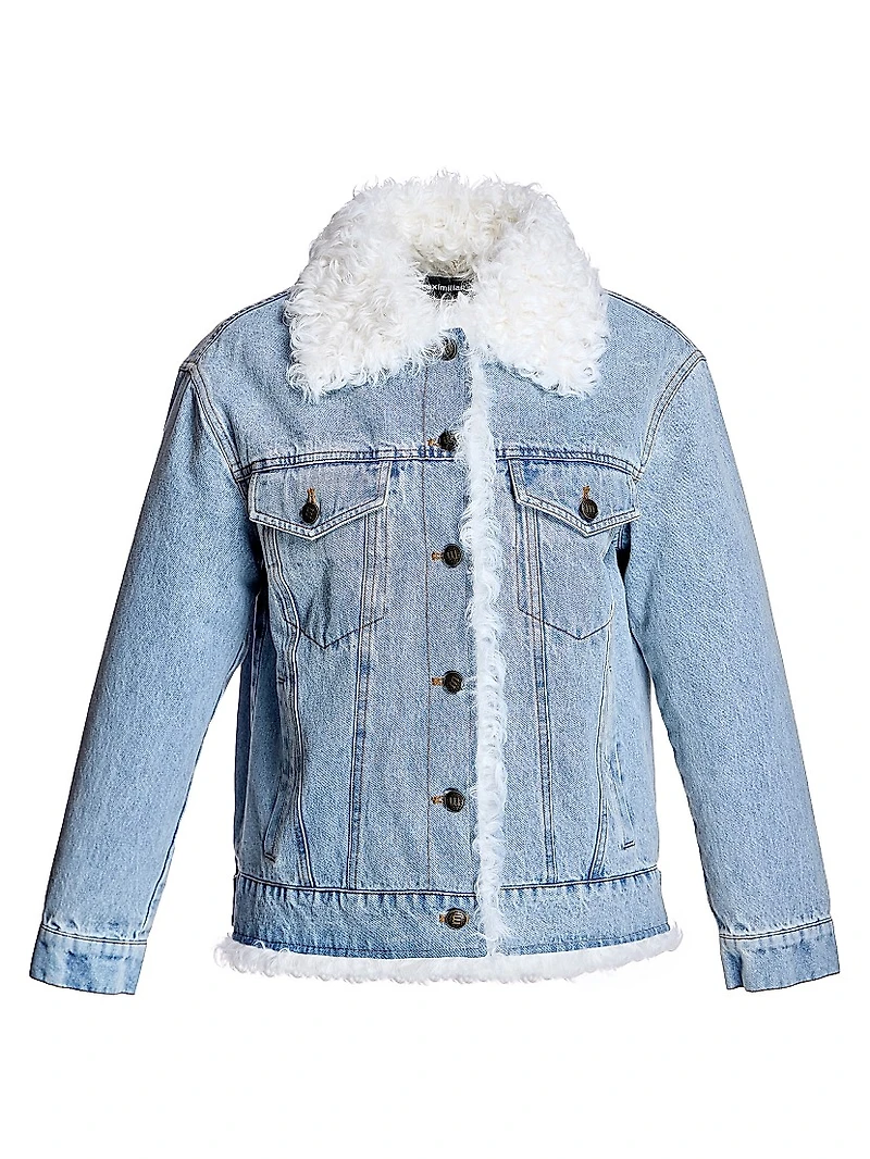 Quilted Lined Denim Jacket with Kalgan Lamb Trims