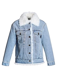 Quilted Lined Denim Jacket with Kalgan Lamb Trims