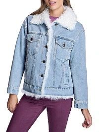 Quilted Lined Denim Jacket with Kalgan Lamb Trims