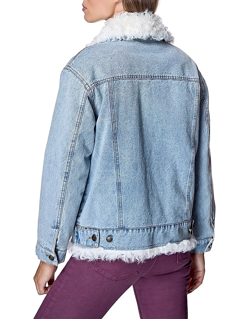 Quilted Lined Denim Jacket with Kalgan Lamb Trims