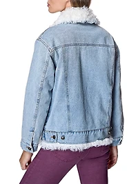 Quilted Lined Denim Jacket with Kalgan Lamb Trims